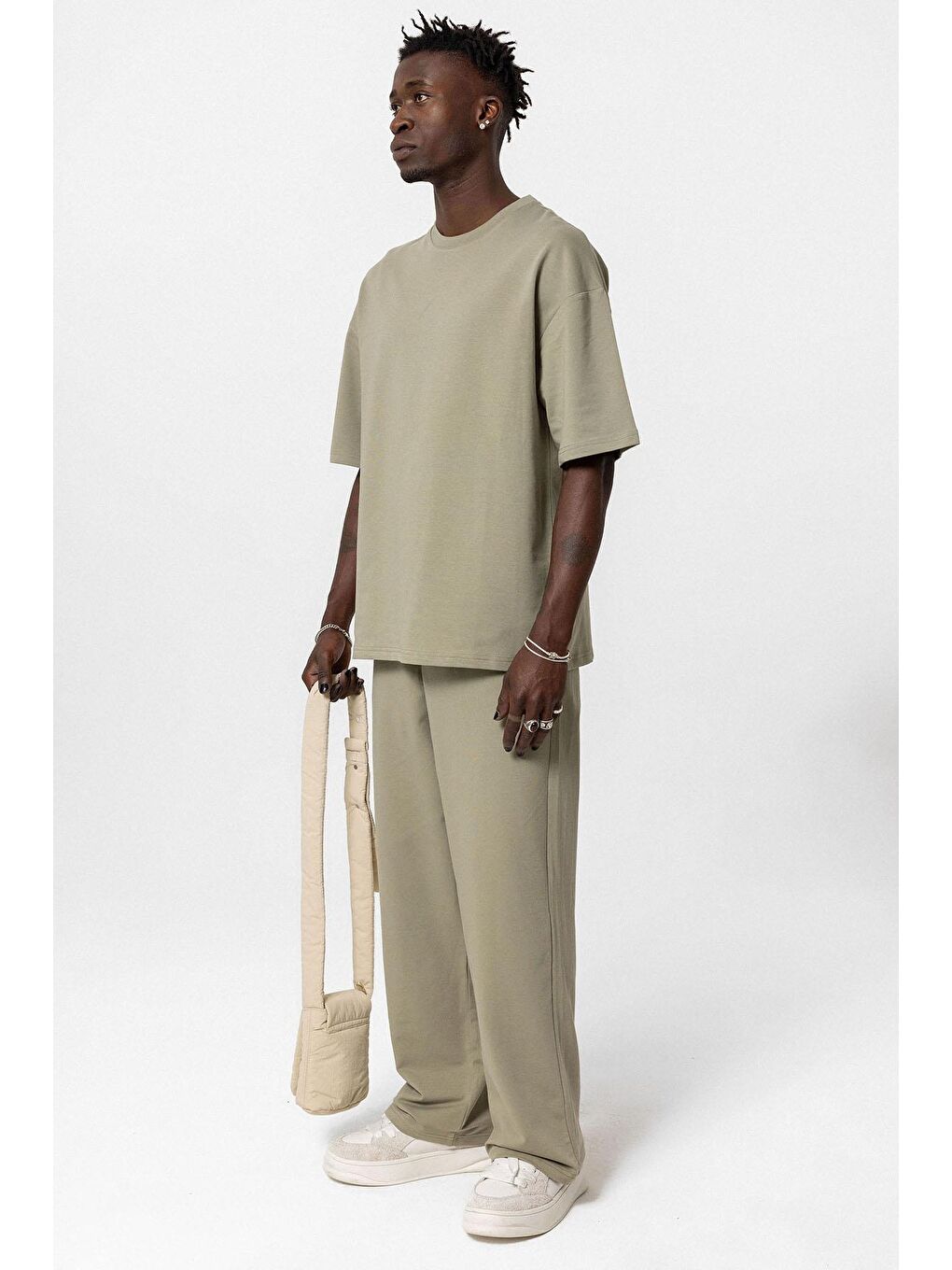 Basıc Oversize Eşofman Takım Haki-1