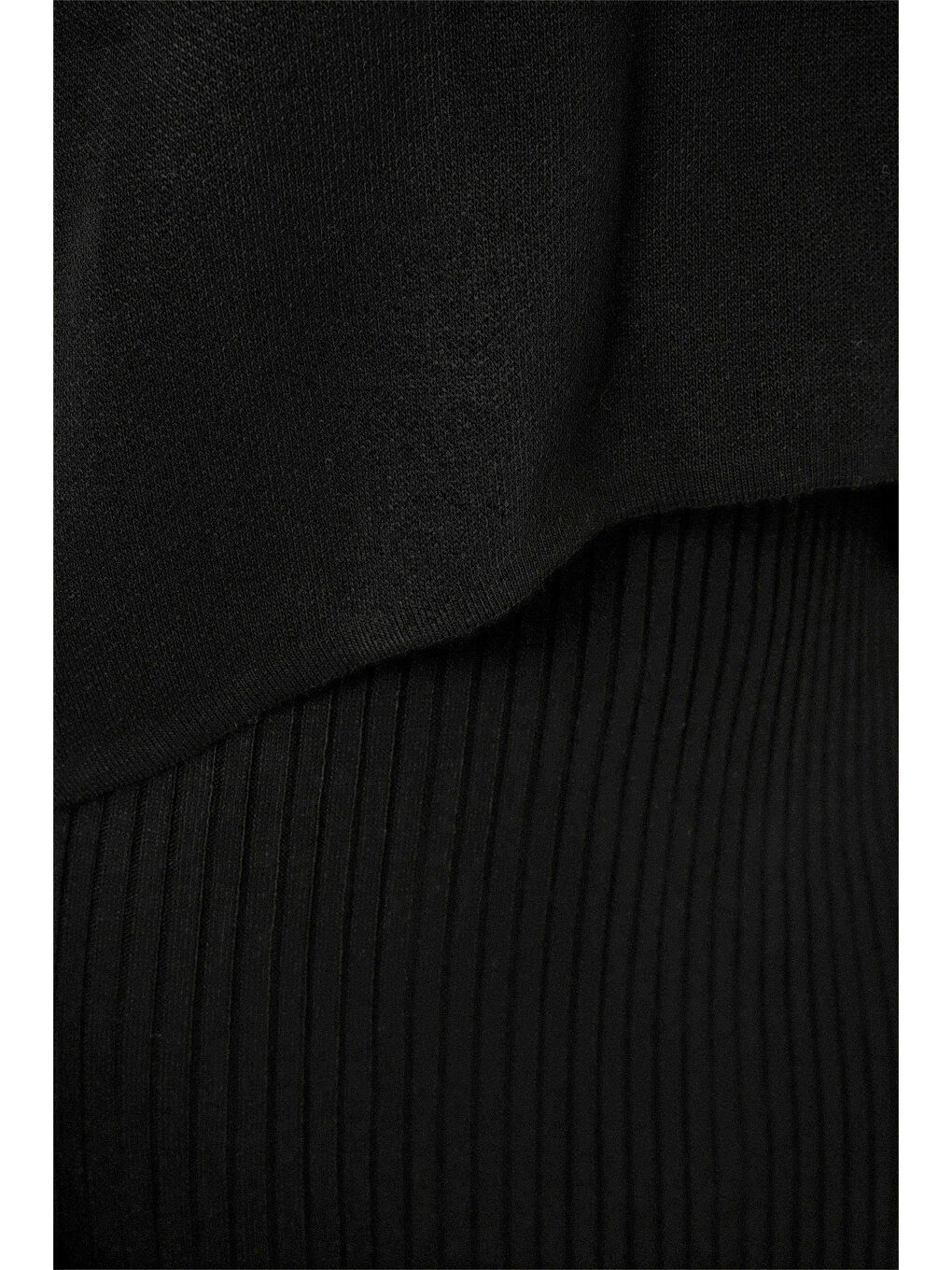 Kadın Kısa Kazaklı Triko Elbise 15958 - Siyah-4