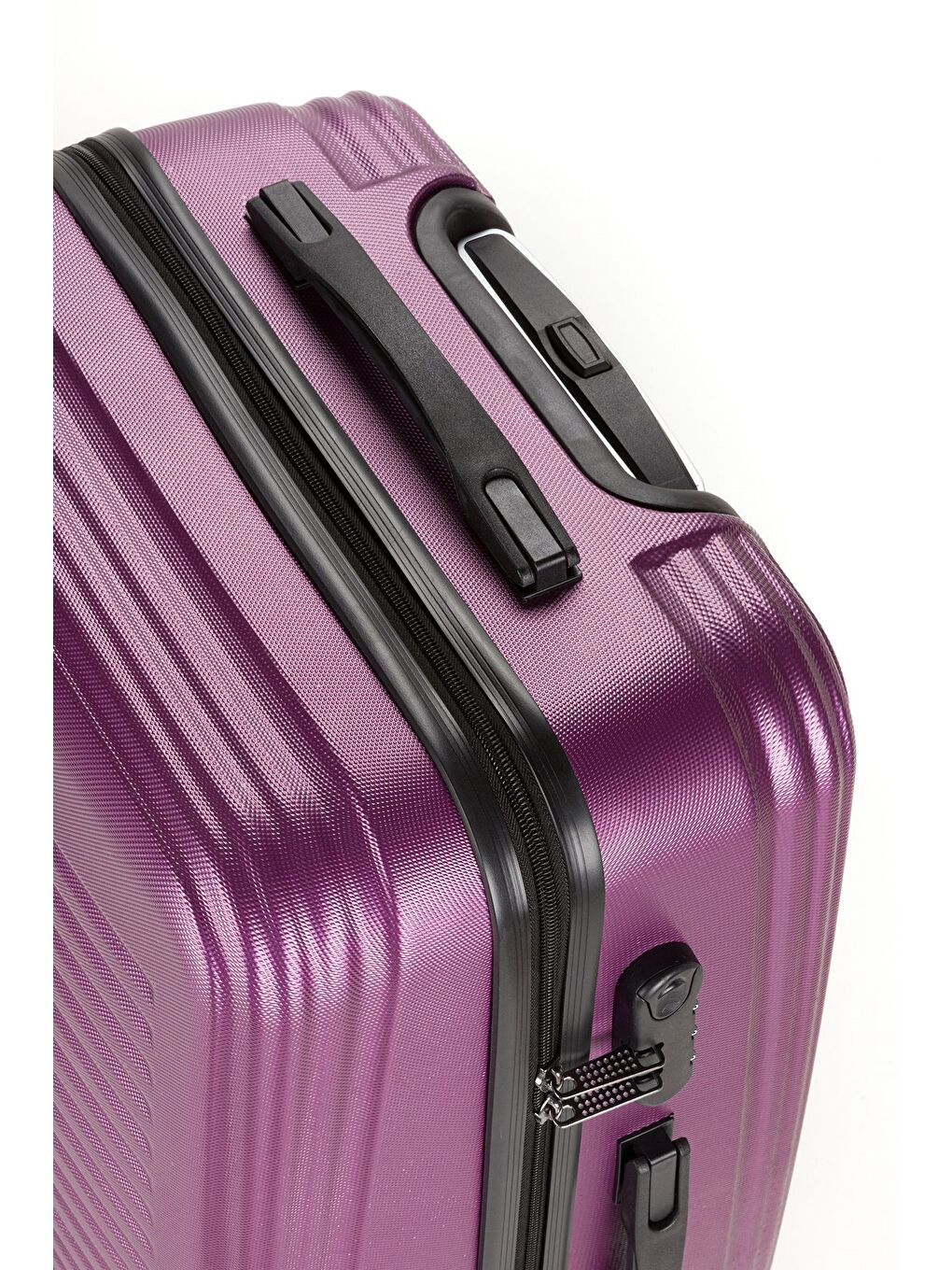 Mor ABS Unisex Kabin Orta Büyük Boy 3'lü Valiz Seti FSL126-5