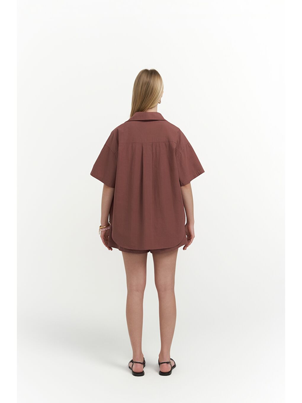 Corfu Açık Bordo Gömlek Şort Takım-3