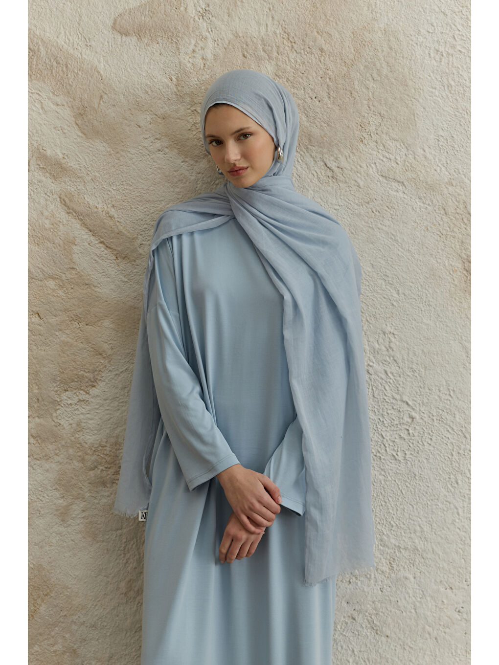 Soft Line Pamuk Şal Açık Mavi-4