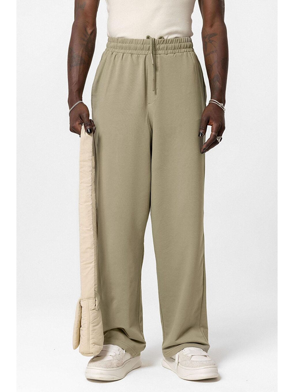 Basıc Oversize Eşofman Takım Haki-4