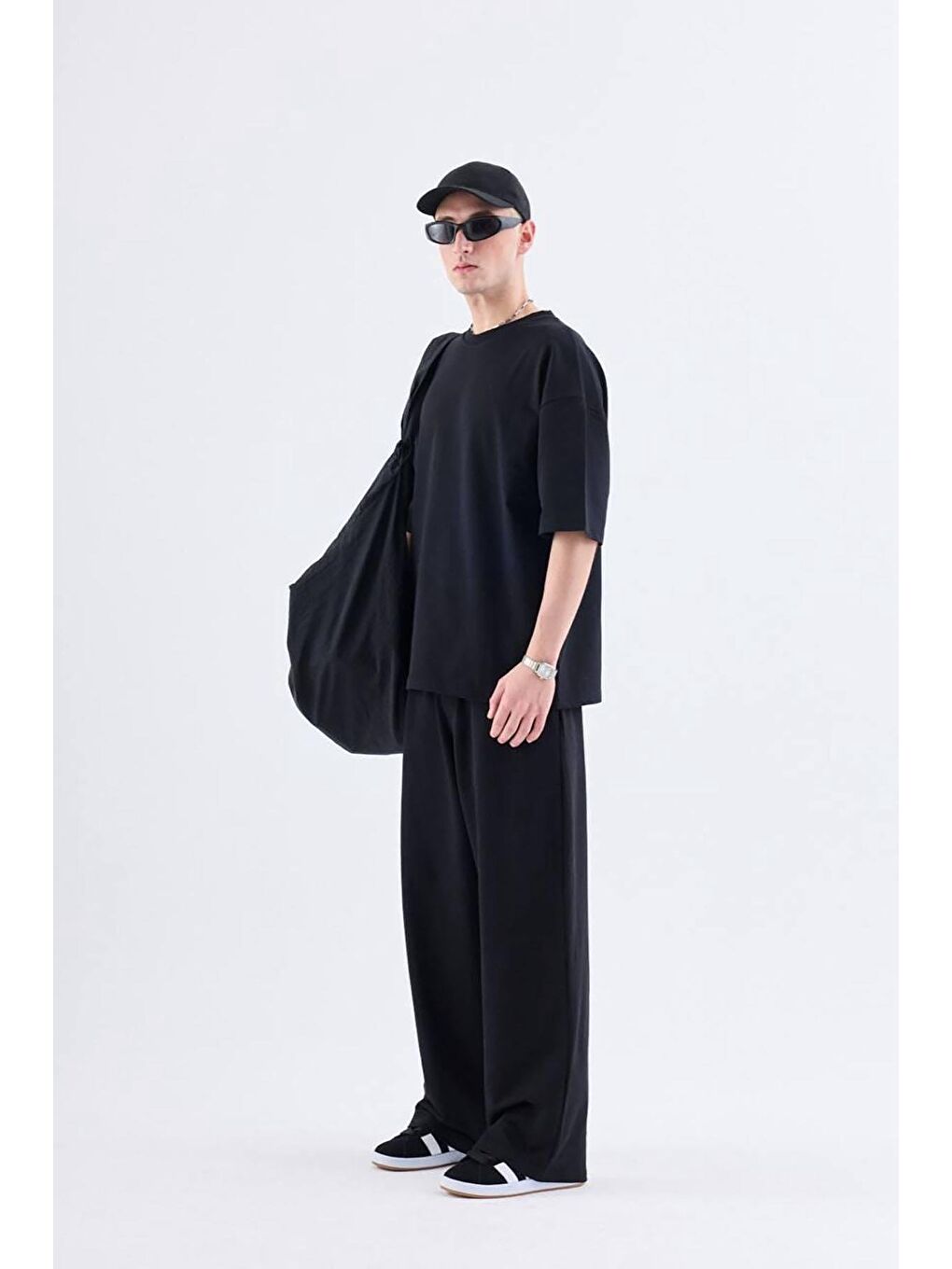 Basıc Oversize Eşofman Takım Siyah-1