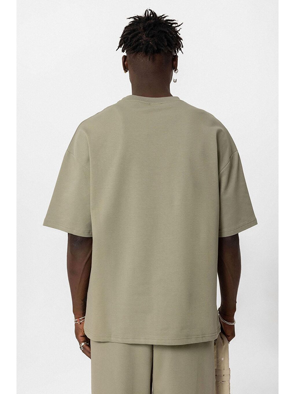 Basıc Oversize Eşofman Takım Haki-6