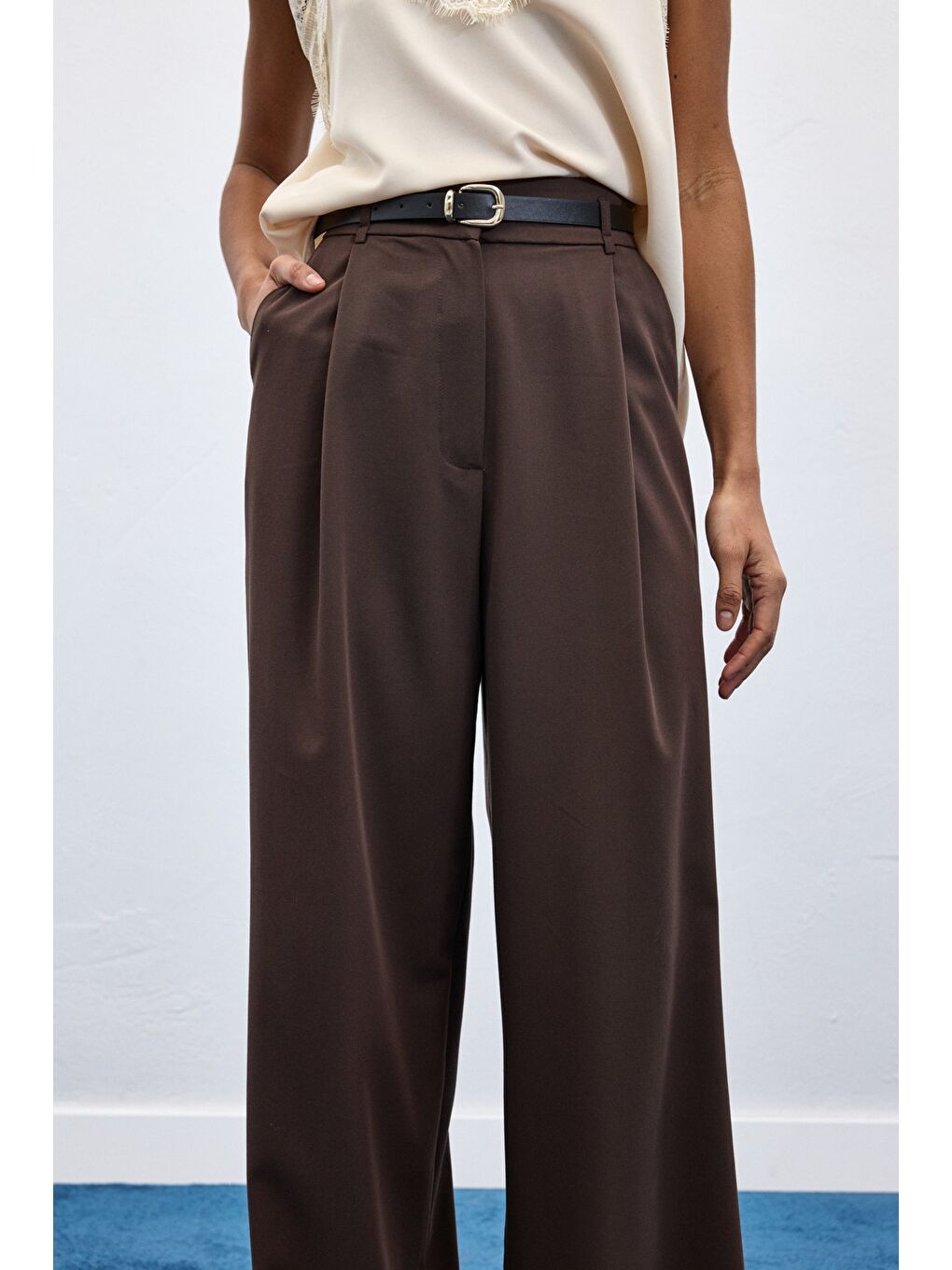 Kahverengi Lena Palazzo Pantolon - Kahve-6
