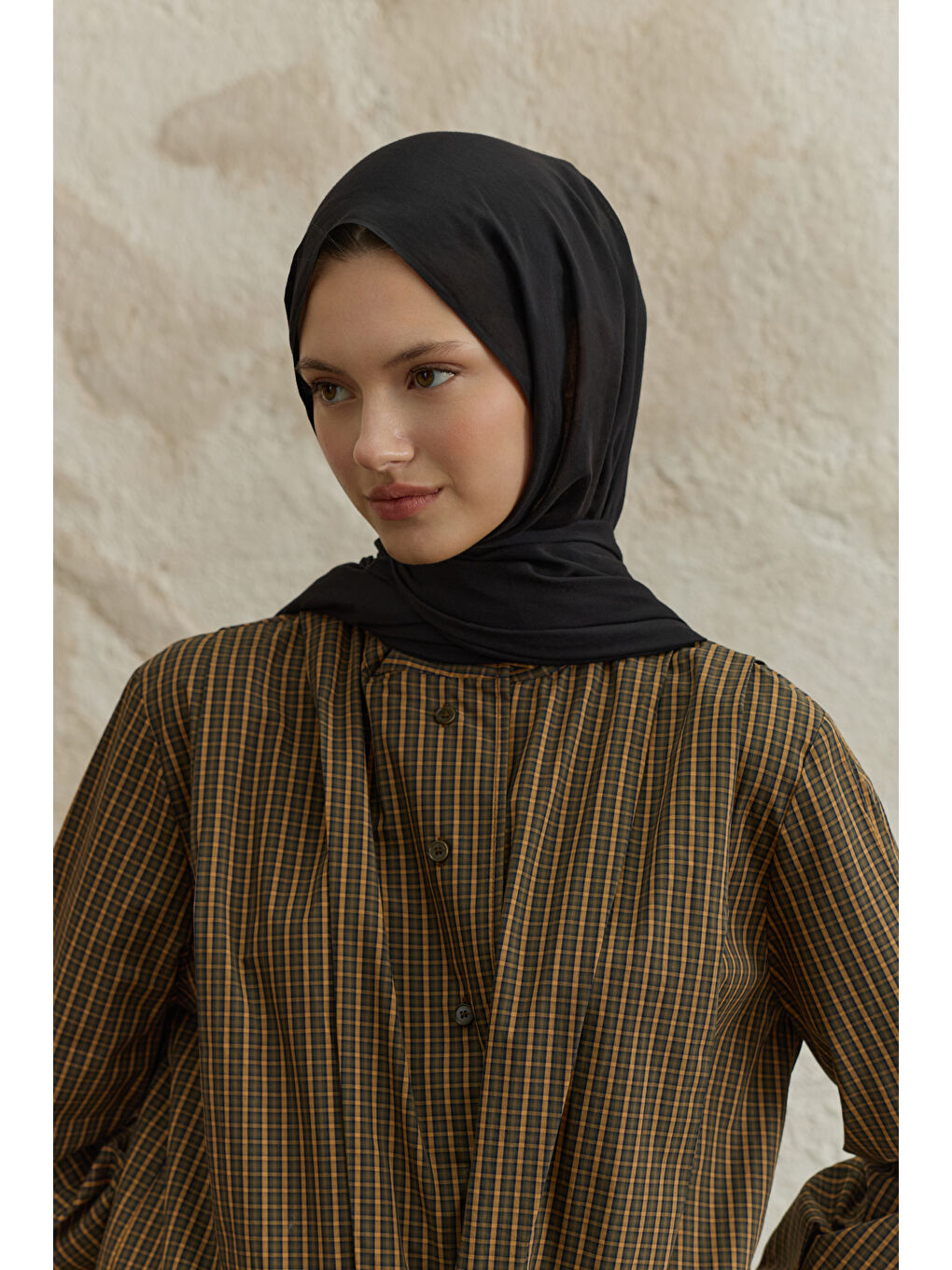 Soft Line Pamuk Şal Siyah-1