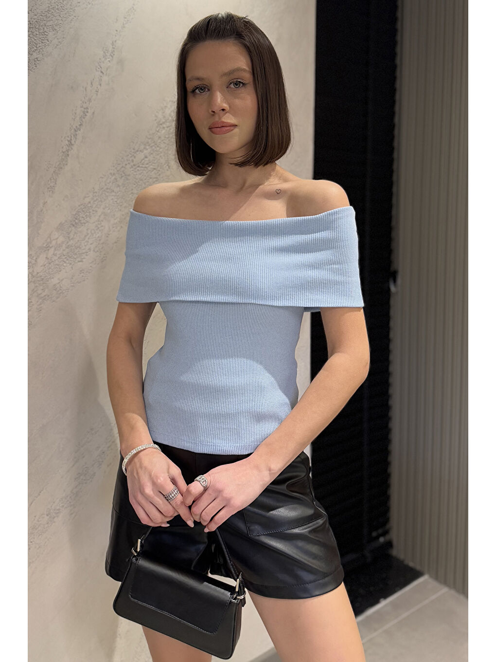 Mavi Kadın Madonna Yaka Kaşkorse Bluz-1