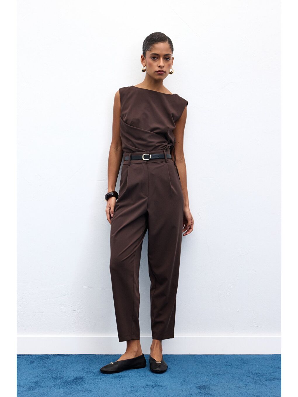 Kahverengi Lena Havuç Pantolon - Kahve-4