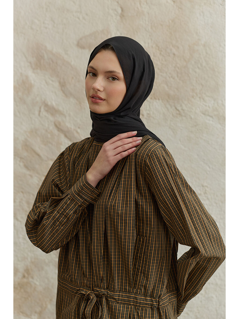 Soft Line Pamuk Şal Siyah-2