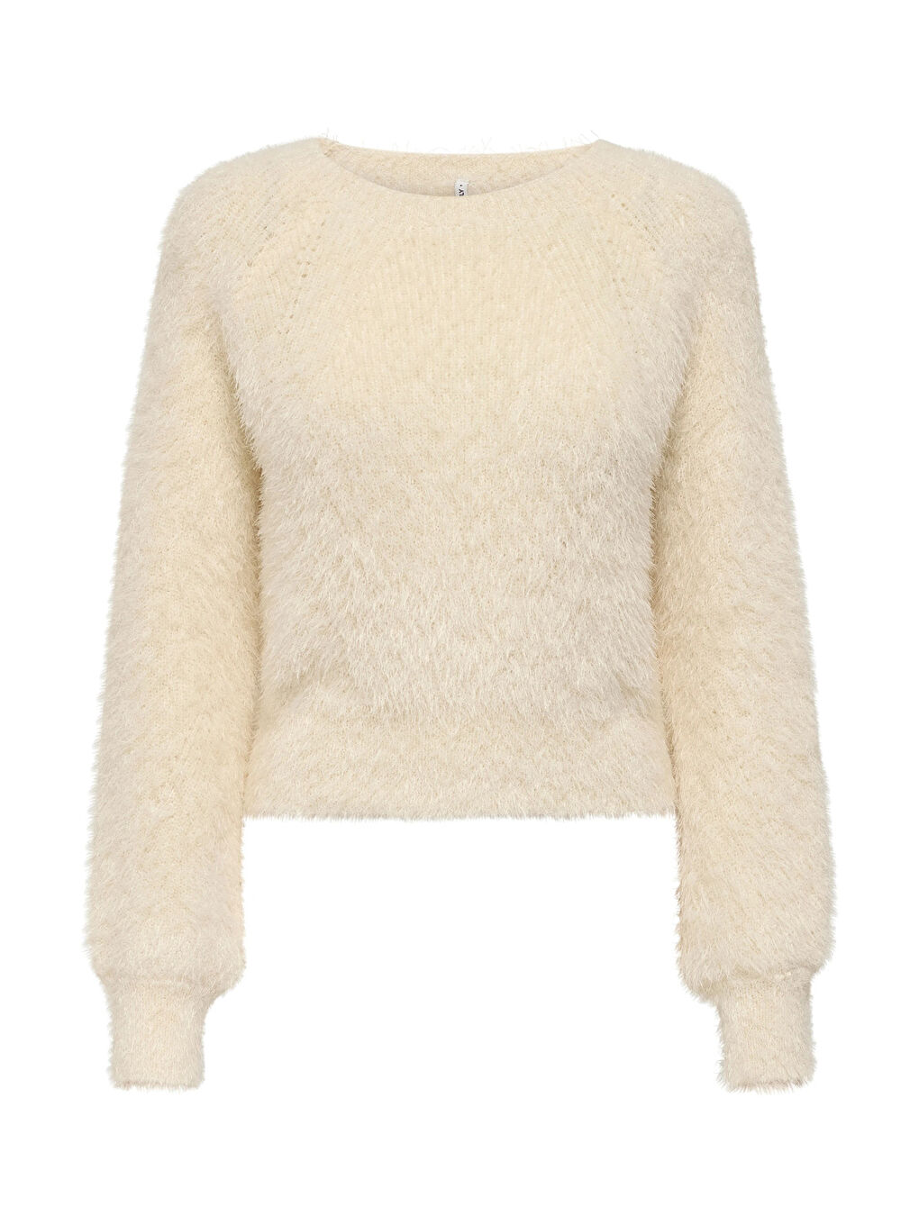 Ekru Onllulu Regular Fit Bisiklet Yaka Örme Kadın Kazak 15350651