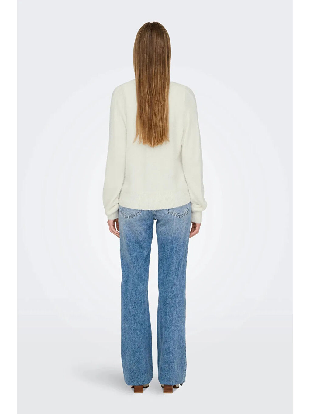 Ekru Onlella Regular Fit Örme V Yaka Kadın Hırka 15259564-3