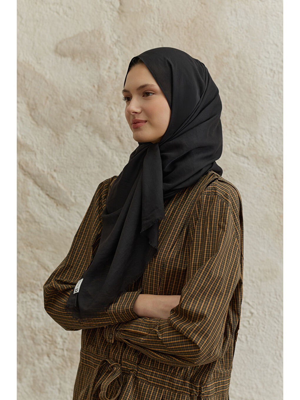 Soft Line Pamuk Şal Siyah-3