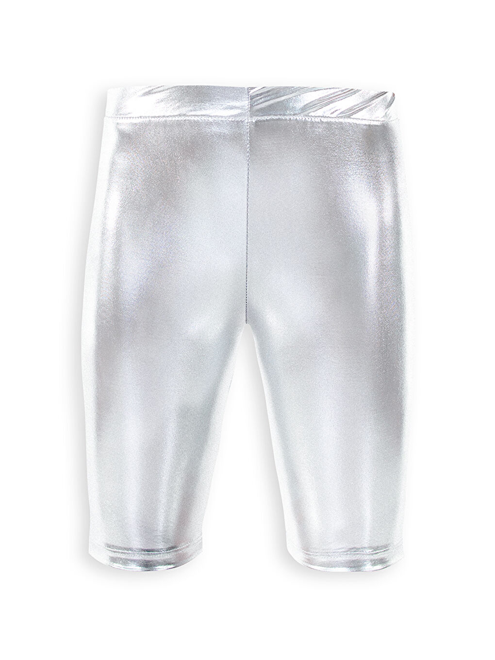 Karışık Kız Çocuk Diz Üstü Gümüş Parlak Tayt-1