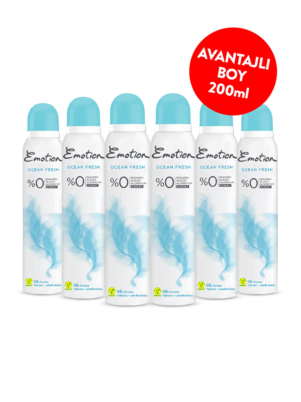 Emotion Beyaz Ocean Fresh Kadın Deodorant 6x200 Ml