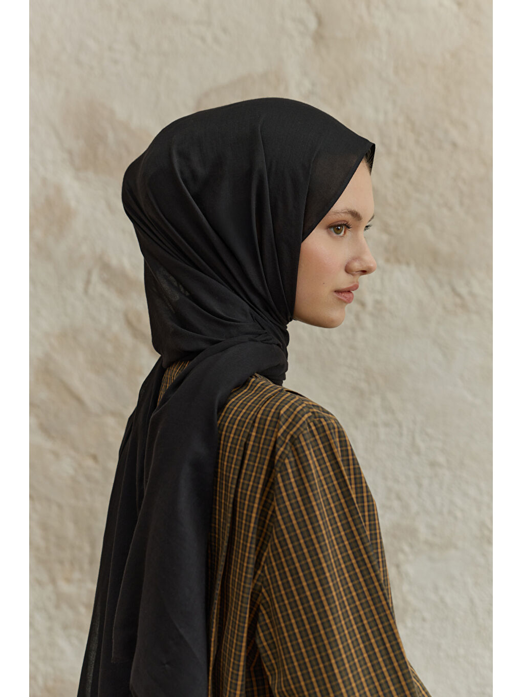 Soft Line Pamuk Şal Siyah-4