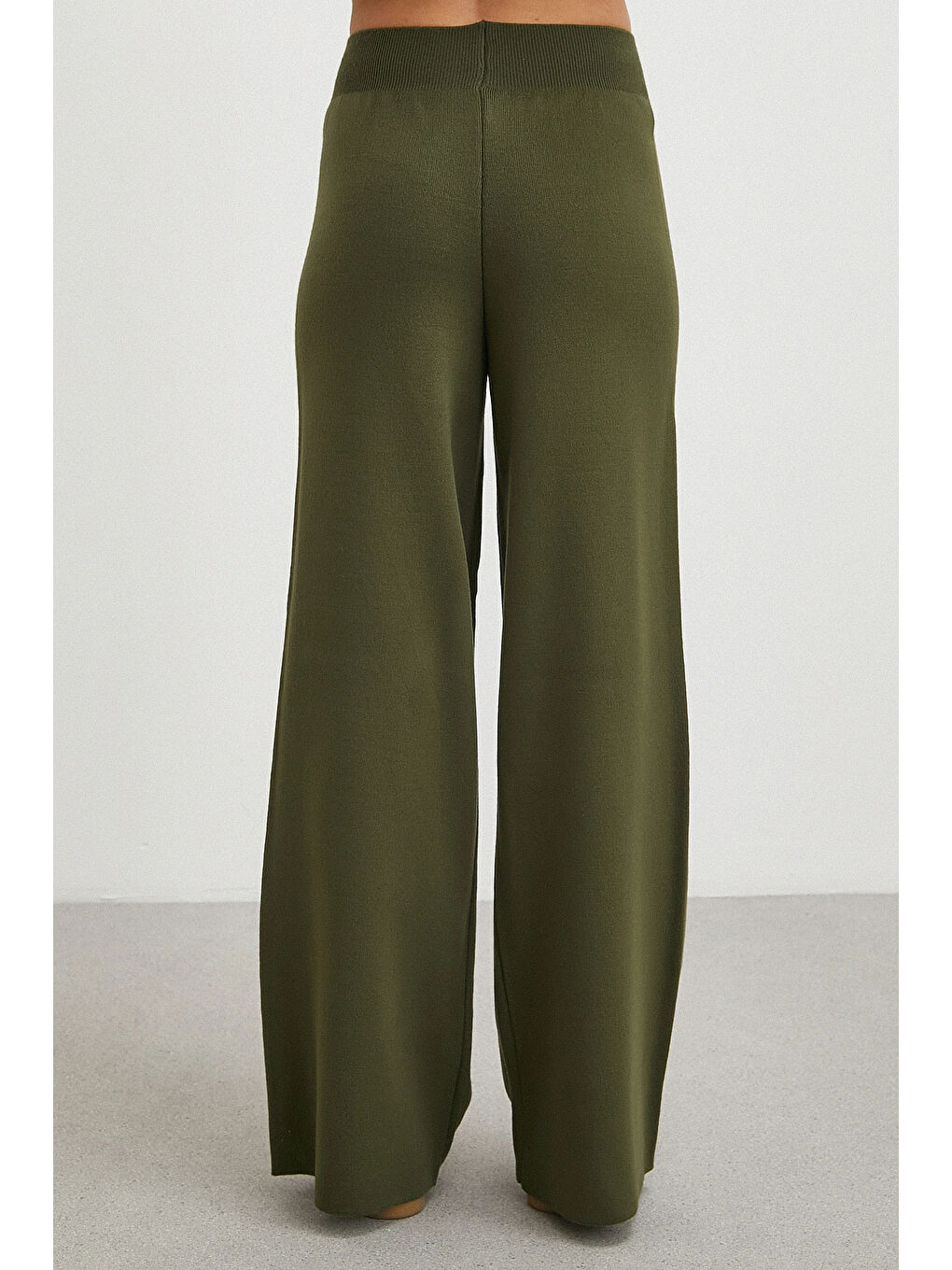 Çıtçıtlı Pantolonlu Triko Takım Haki-5