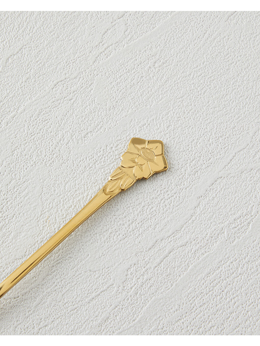 Sarı Flora Paslanmaz Çelik Çatalı 4 Parça Gold-1