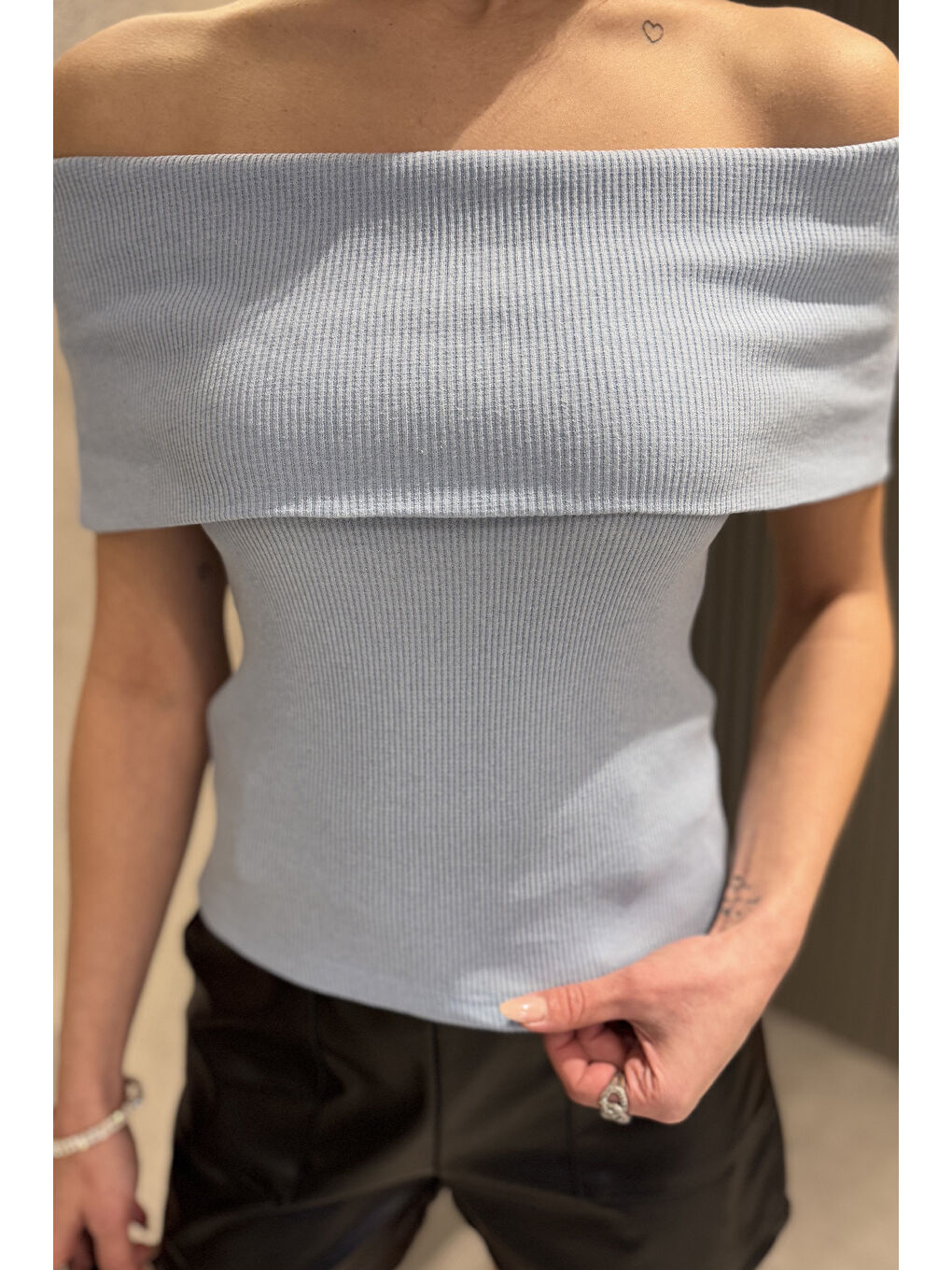 Mavi Kadın Madonna Yaka Kaşkorse Bluz-3