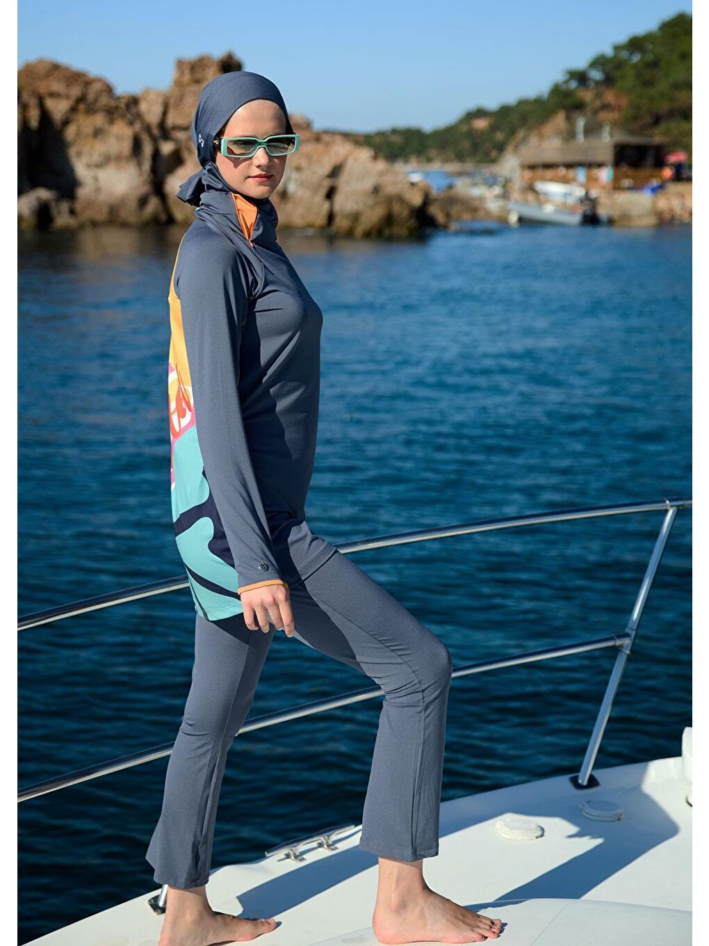 Antrasit Spor Mayovera Tesettür Mayo-4