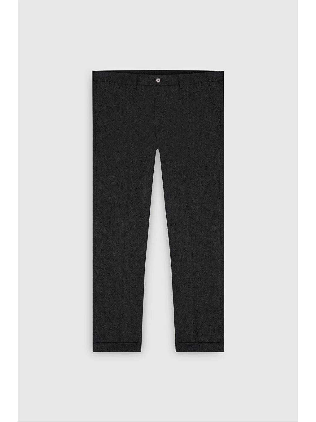 Erkek Antrasit Yünlü Flanel Slim Fit Dar Kesim Beli Gizli Lastikli Yan Cep Klasik Pantolon-5