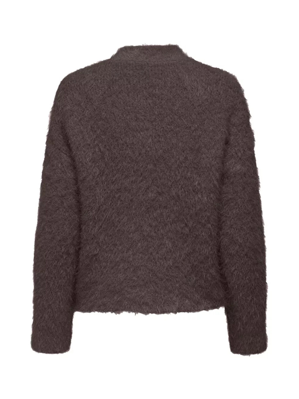 Kahverengi Onllulu Regular Fit Bisiklet Yaka Örme Kadın Kazak 15350651-1