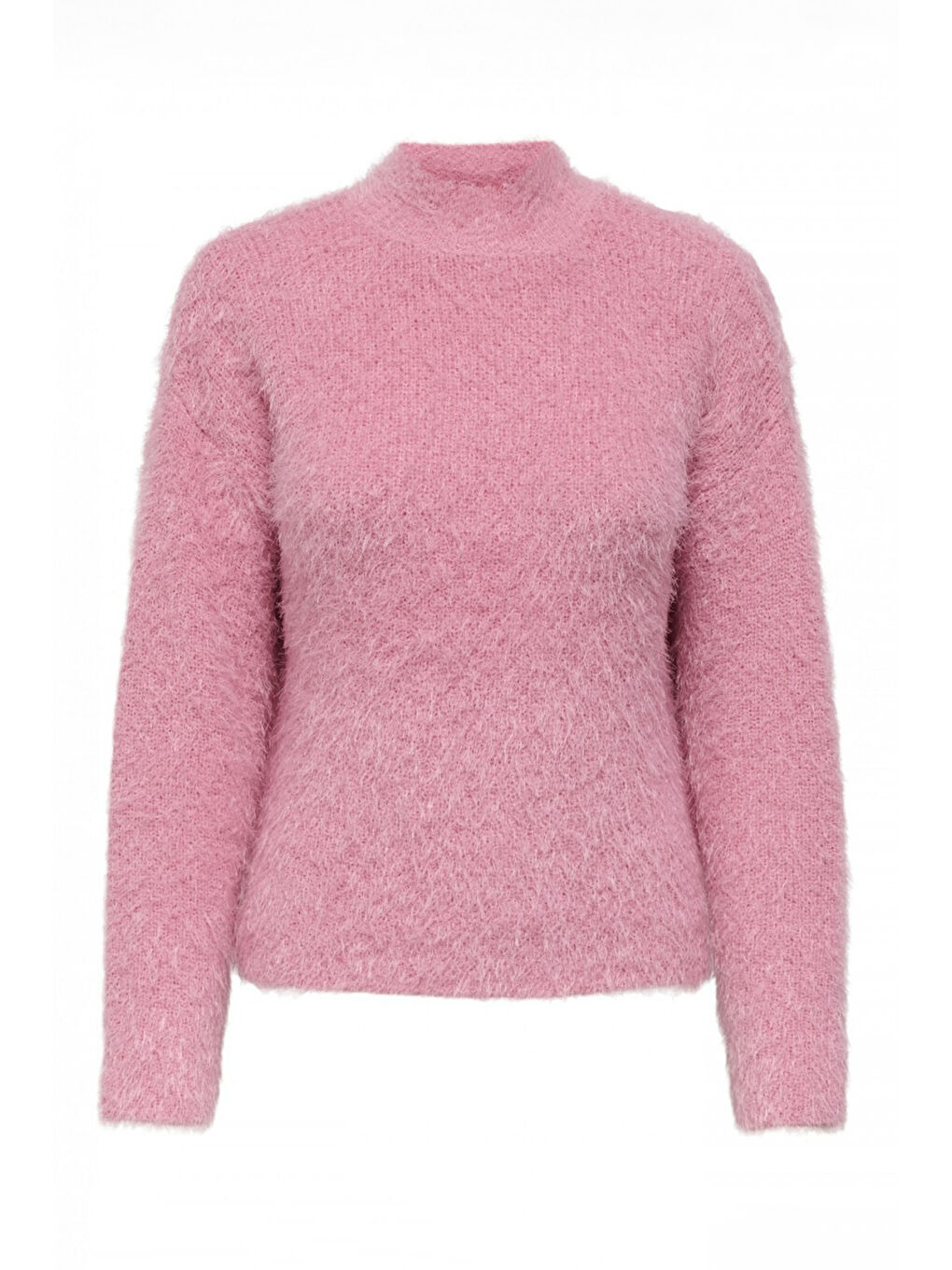 Pembe Onllulu Regular Fit Bisiklet Yaka Örme Kadın Kazak 15350651