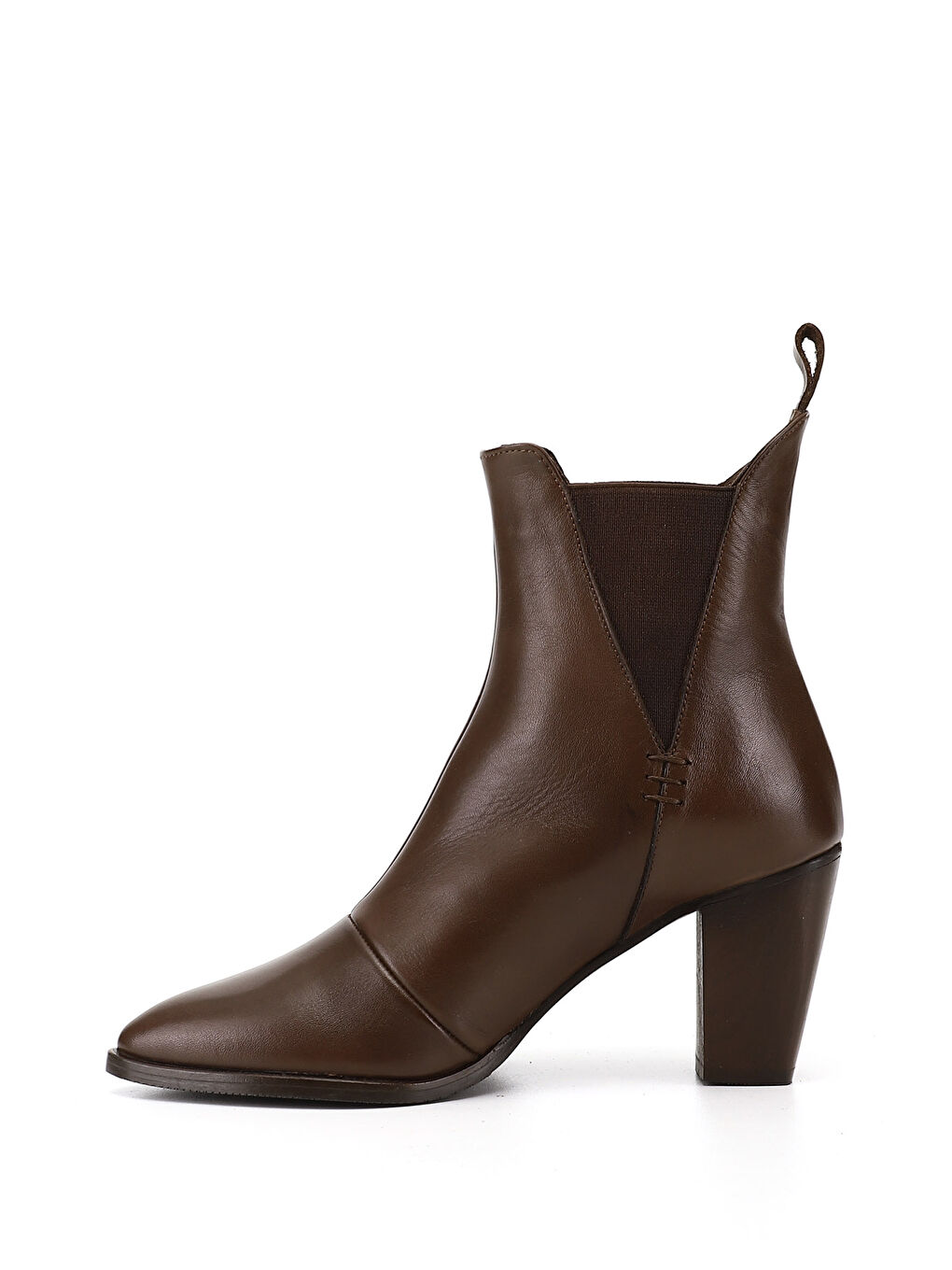 Kahverengi Kadın KAHVERENGİ Topuklu Hakiki Deri Chelsea Bot-3