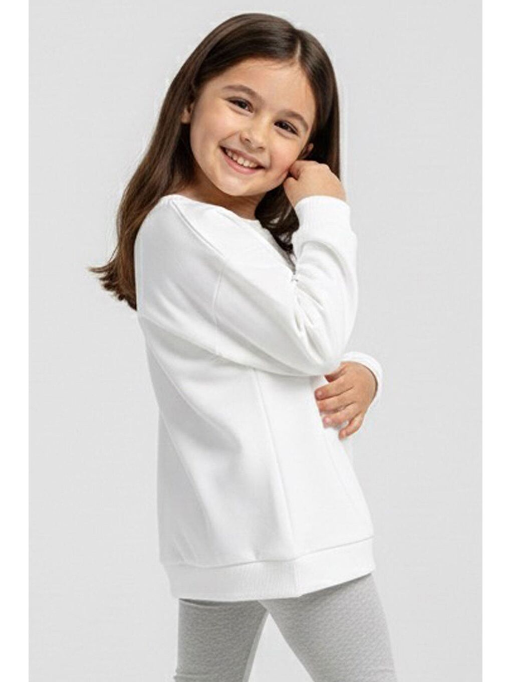 Kız Çocuk Sweatshirt Mutlu Bulut & Sevimli Civciv Aksesuar Detaylı Ekru (2-6 Yaş)-1