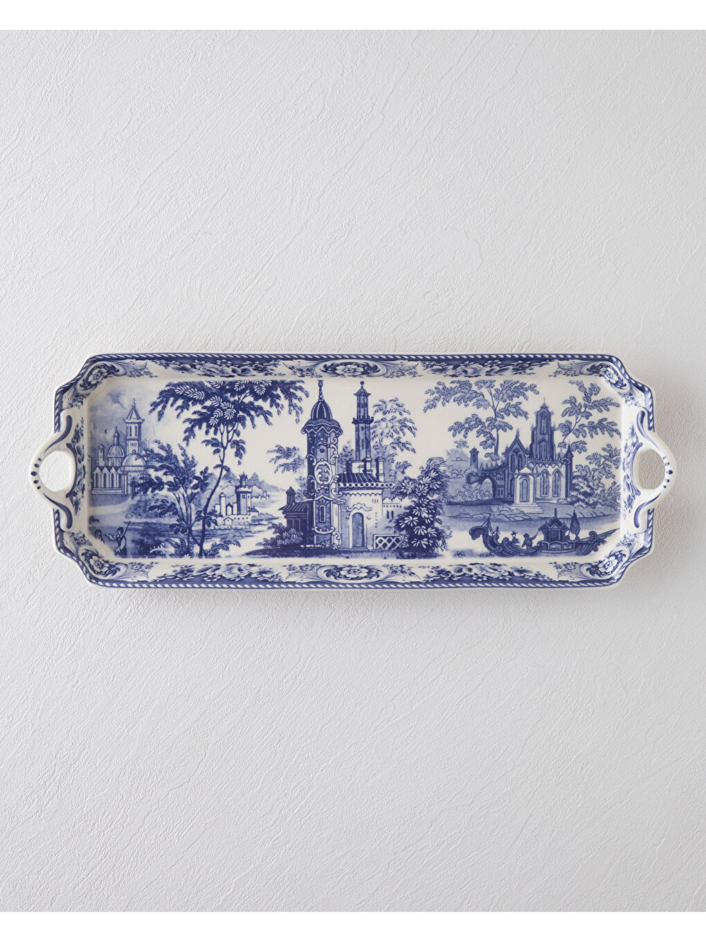 Preston Stoneware Kayık Tabak 38 cm Bordo-1