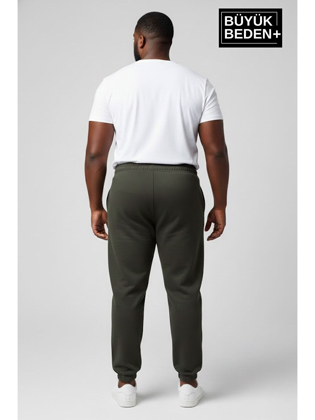 Haki Erkek Büyük Beden New York Baskılı Paça Lastikli Rahat Kesim Jogger İnce Eşofman Altı SPR26BEA951-5-2