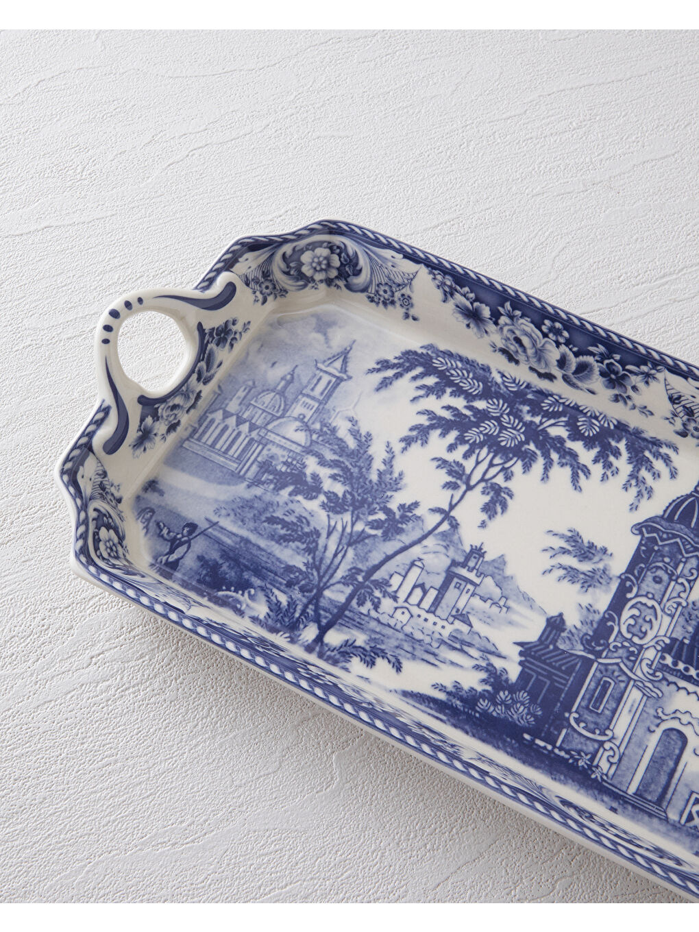 Preston Stoneware Kayık Tabak 38 cm Bordo-2