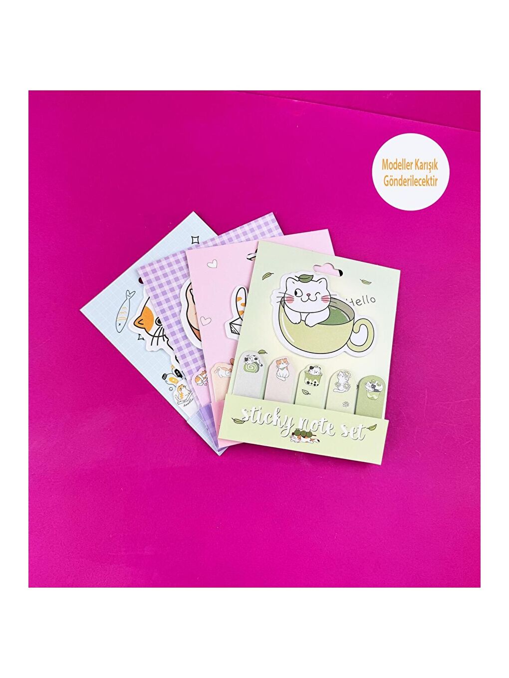 Sevimli Kedi Tasarımlı Post it