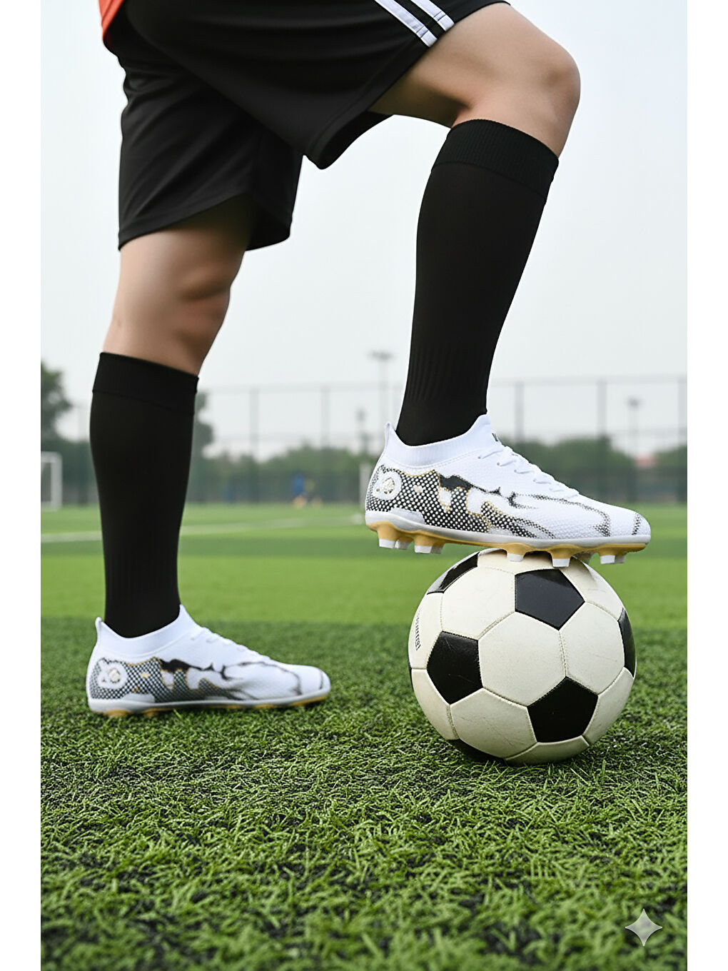 Beyaz Mila Krampon Çim Saha Erkek Çocuk Futbol Ayakkabı-2