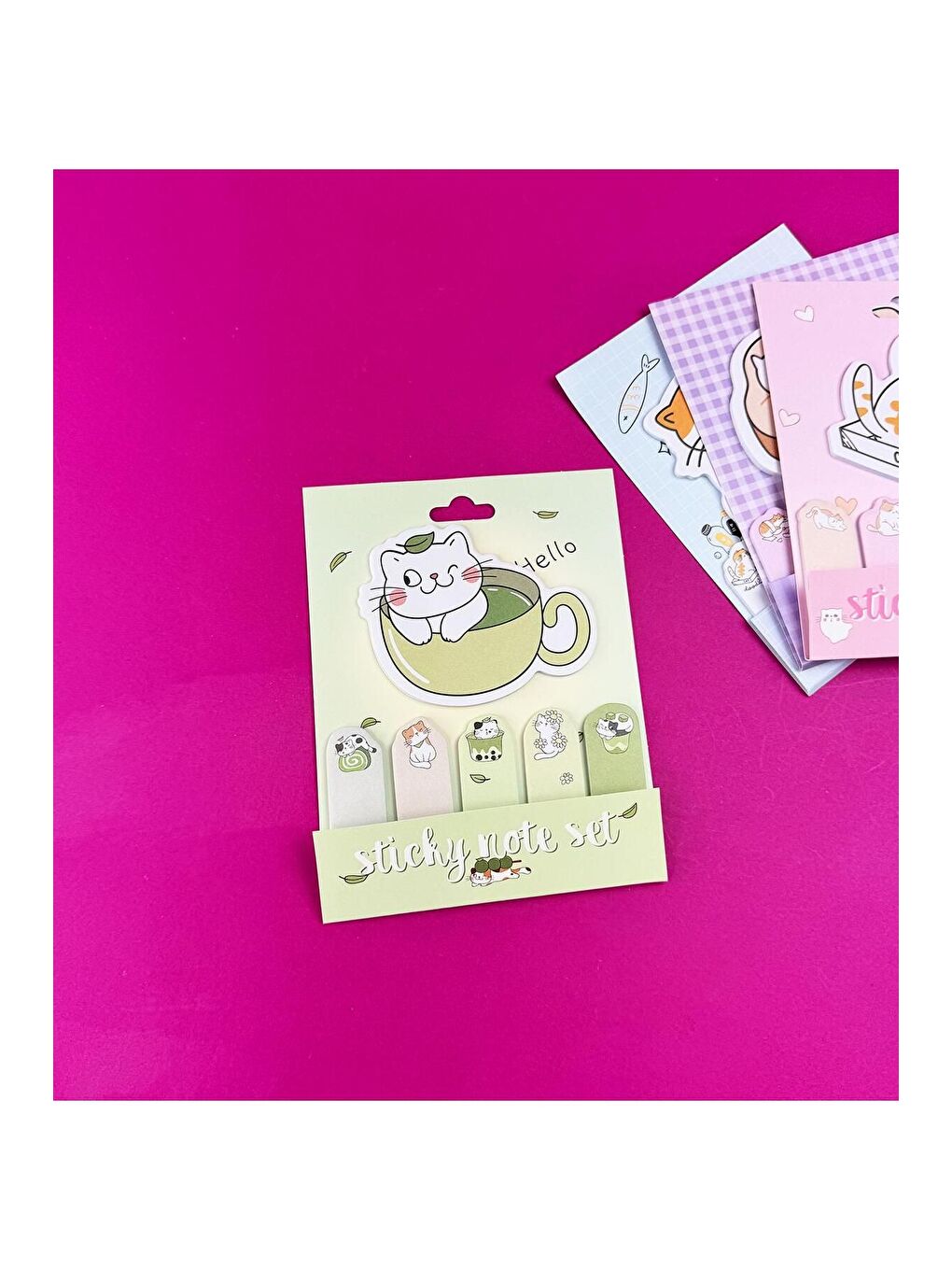 Sevimli Kedi Tasarımlı Post it-3
