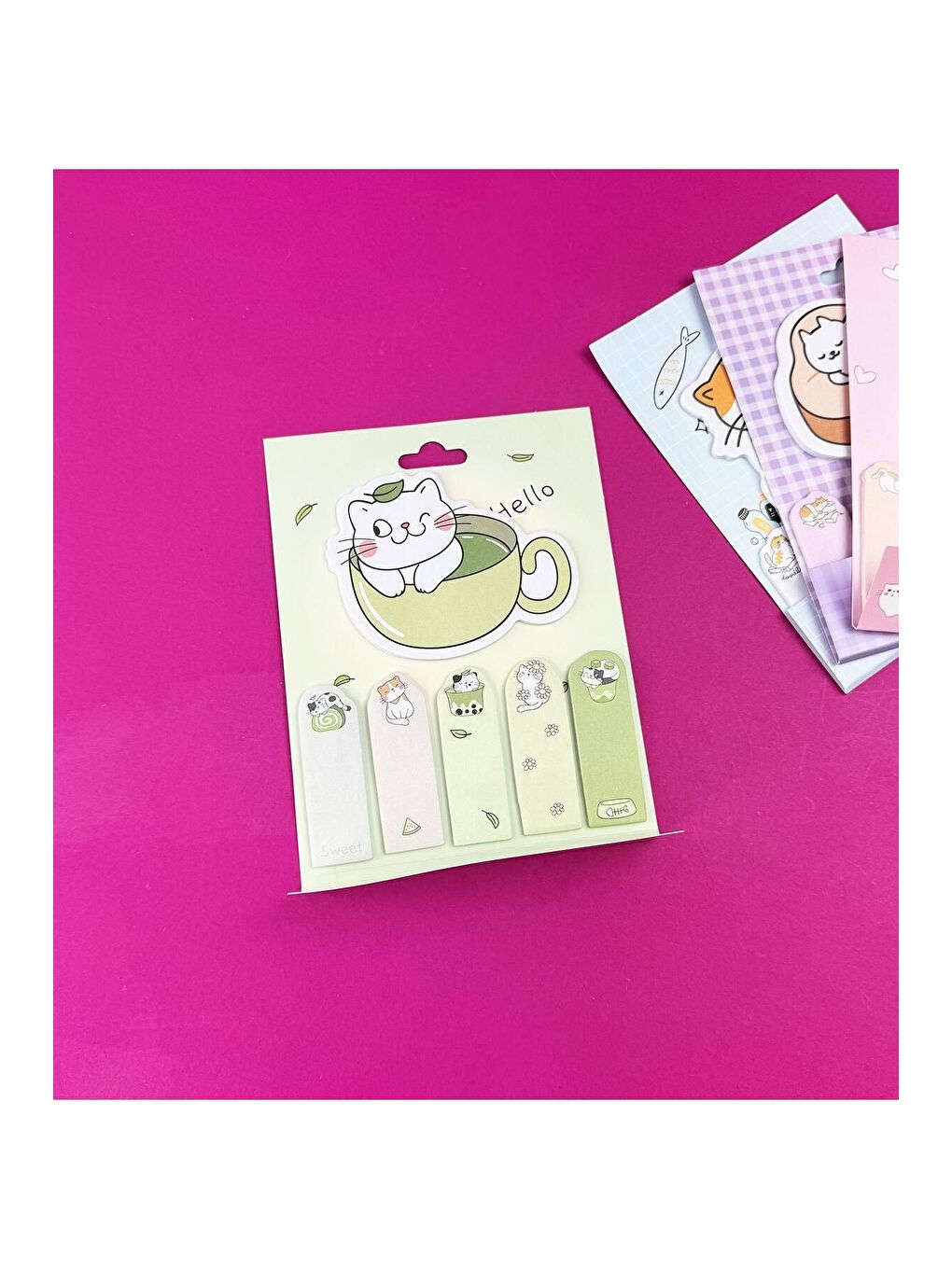 Sevimli Kedi Tasarımlı Post it-4