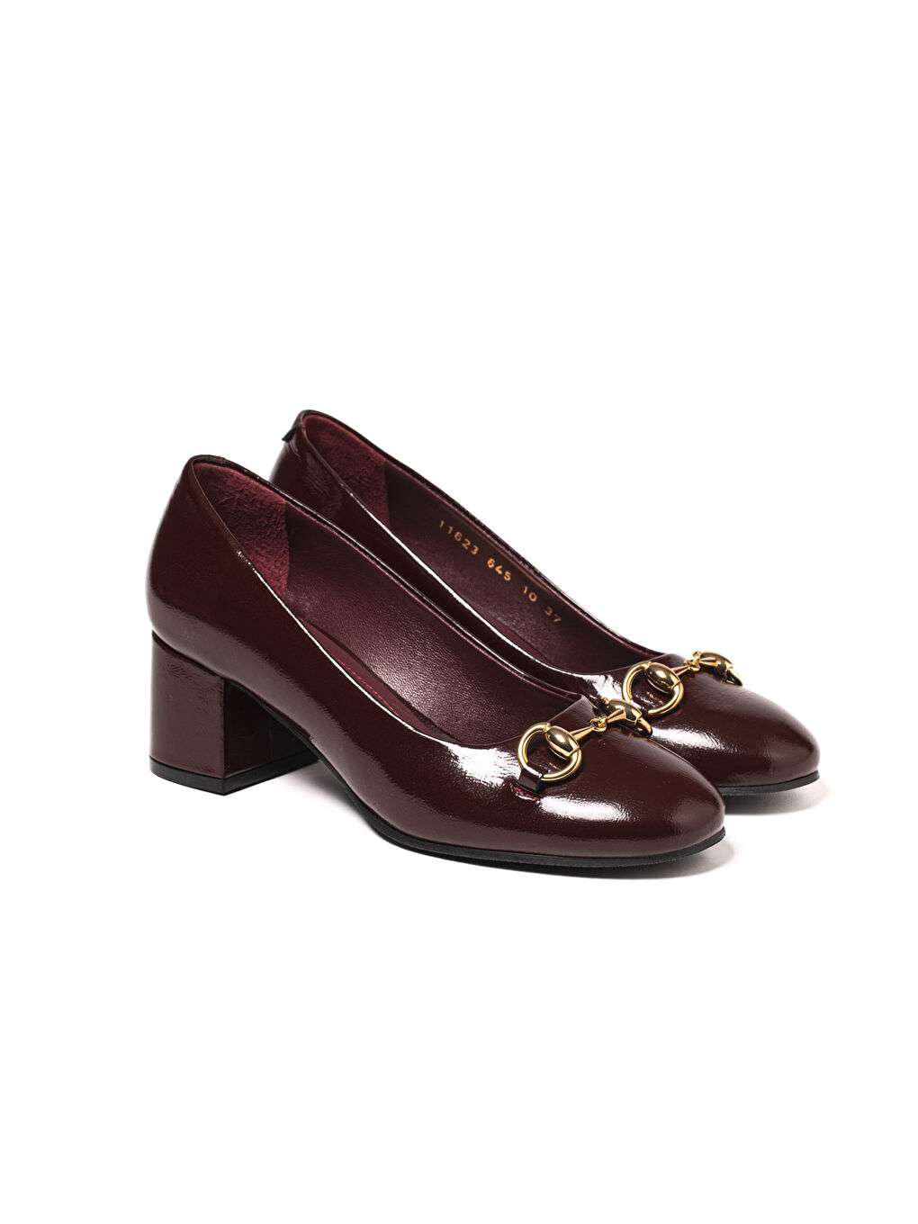 Bordo Kadın Topuklu/ Stiletto 645 10 Patent Leather Wrinkled-2