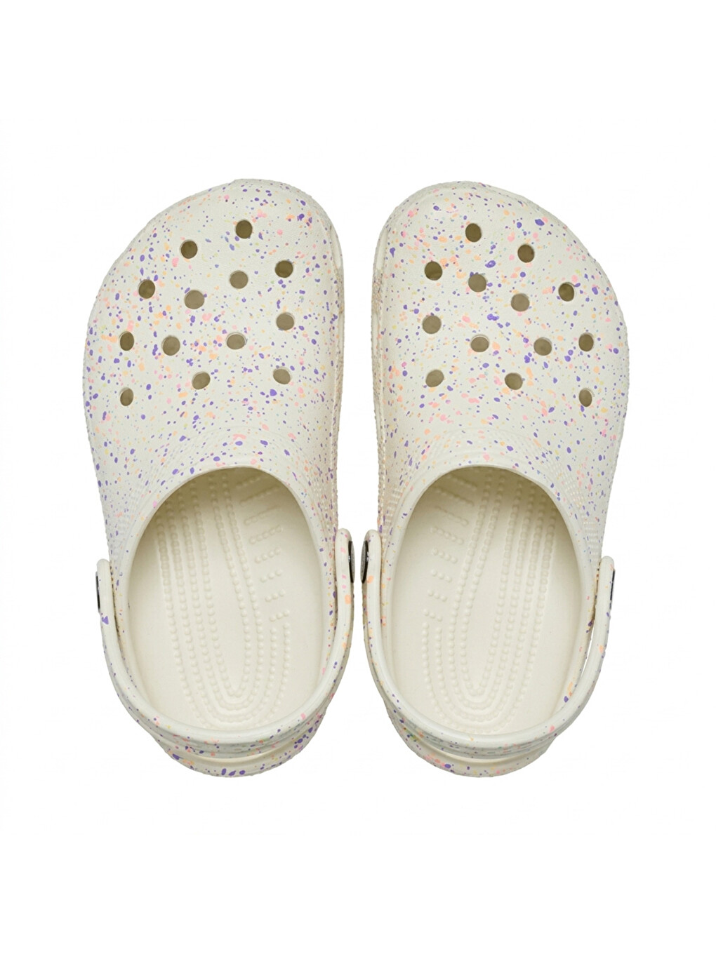 Classic Glow Paint Splatter Clog Çocuk Bej Terlik-4