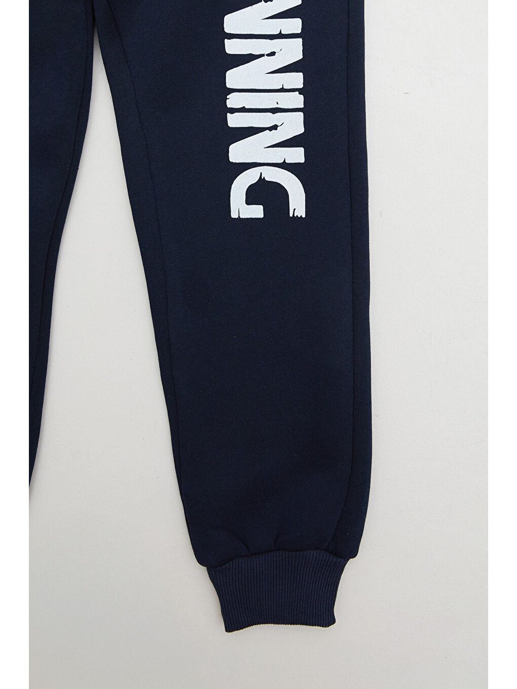 Lacivert 3 İplik Running Baskılı Erkek Çocuk Jogger Eşofman Altı-1