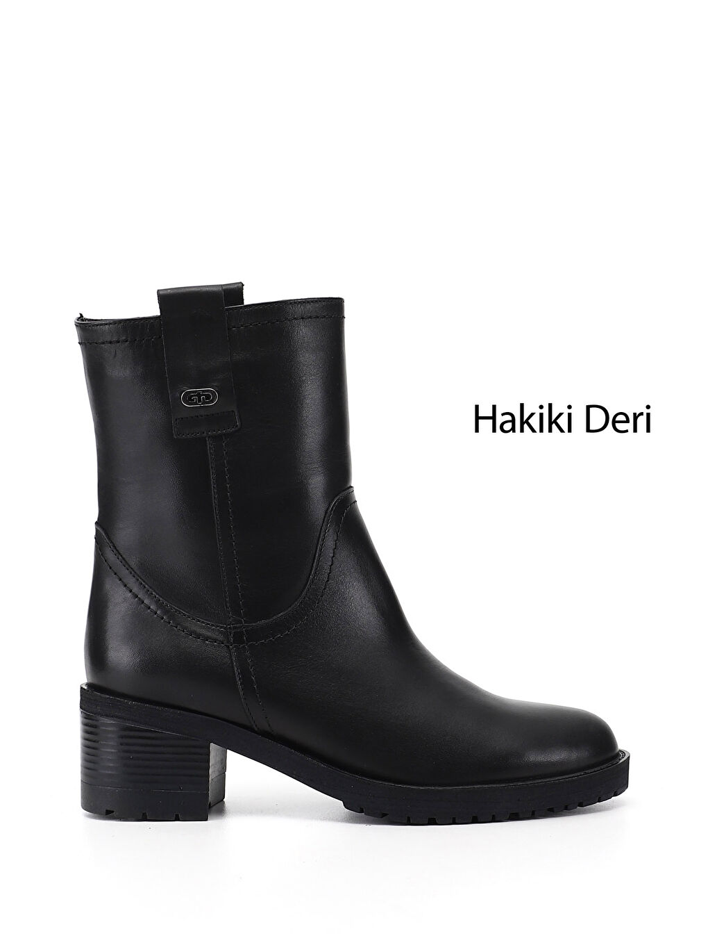 Siyah Kadın SİYAH Kalın Topuklu Hakiki Deri Bot