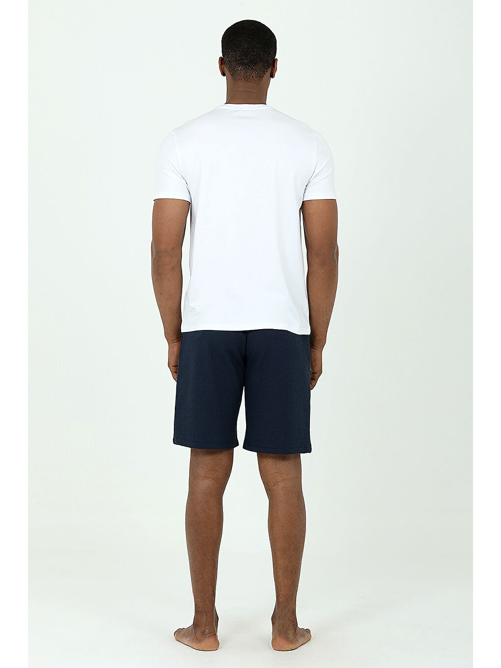 Lacivert Waffle Şort T-shirt Takım LACİVERT-2