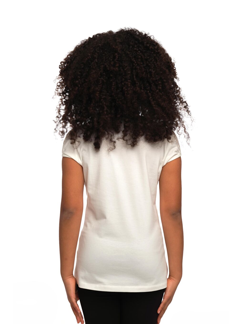 Ekru Kız Çocuk Kısa Kollu Basıc Tişört-2