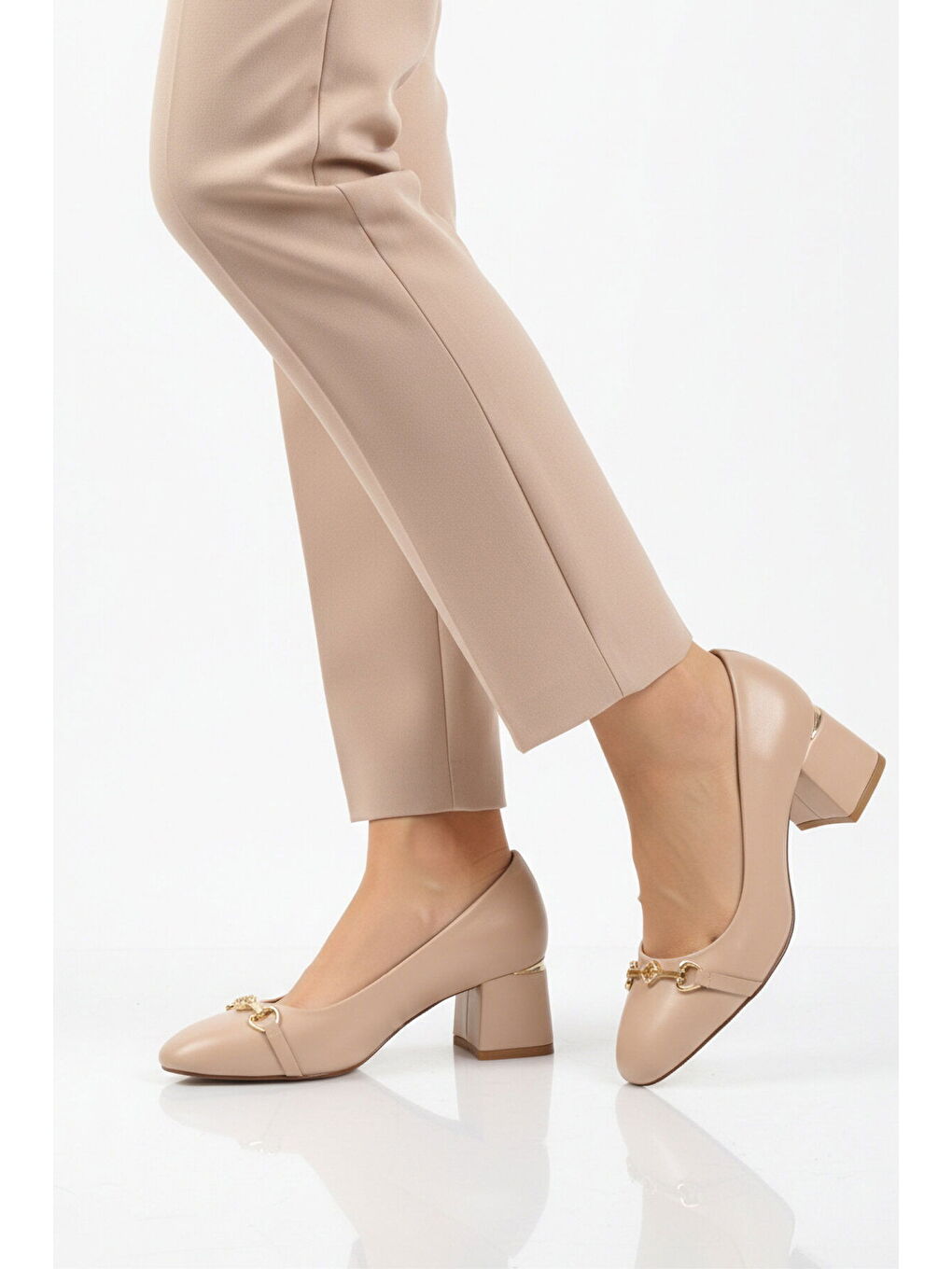 Bej Kadın Topuklu Abiye Ayakkabı 312525 Z