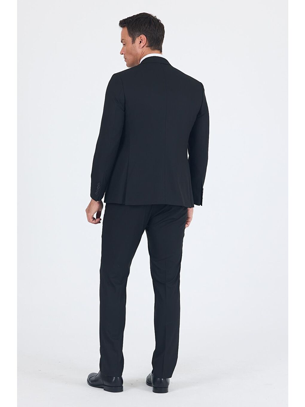 Siyah Düz Bez Ayağı Mono Yaka 2 Düğme 6 Drop Slim Fit Basic Takım Elbise 1001250186_001-4