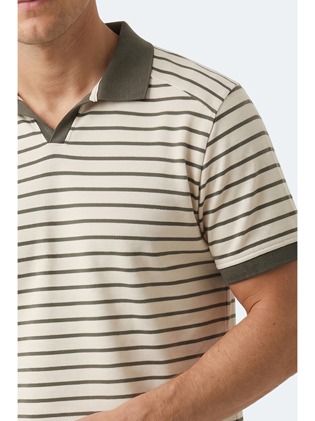 ZOLL Erkek Polo Yaka Beyaz / Yeşil Tişört-1