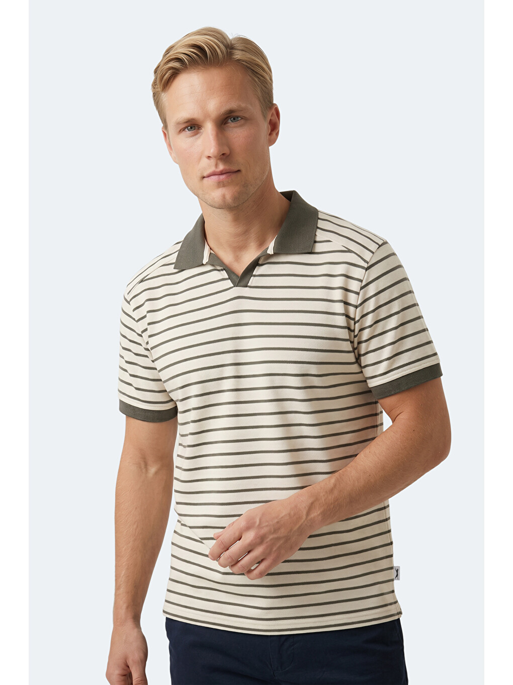 ZOLL Erkek Polo Yaka Beyaz / Yeşil Tişört-4