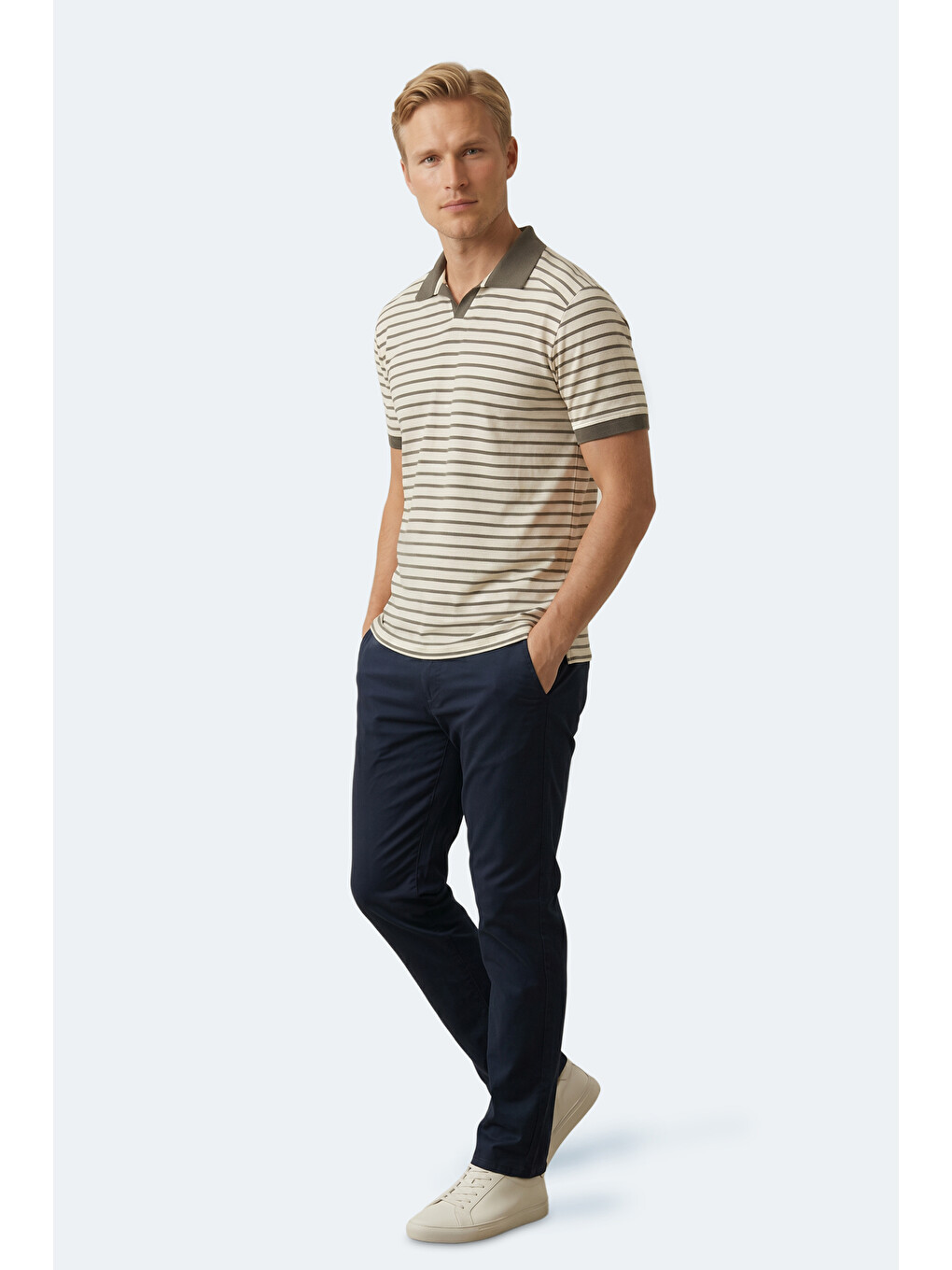 ZOLL Erkek Polo Yaka Beyaz / Yeşil Tişört-7
