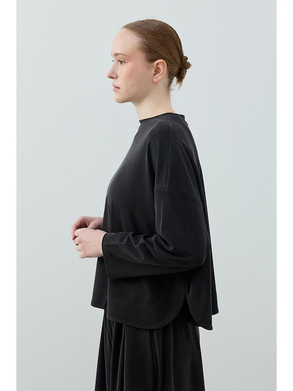 Basic Bambu Pantolonlu Takım 1804 Siyah-2