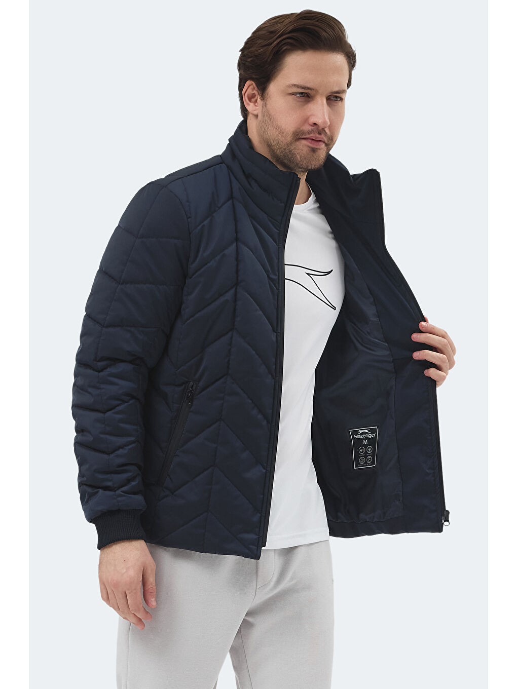 BEAST Erkek Dik Yaka Fermuarlı Lacivert Mont & Kaban-5