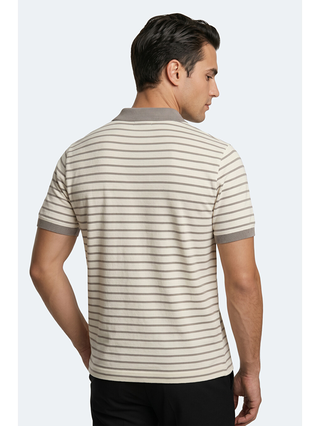 Zoll Erkek Polo Yaka Beyaz / Kahve Tişört-5