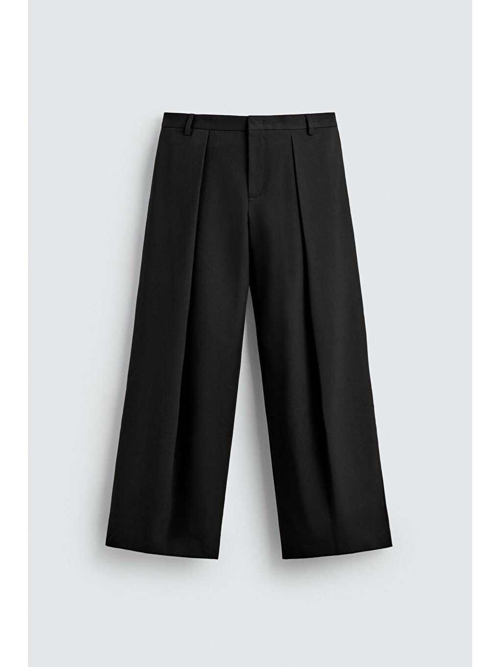 Siyah Erkek Geniş Pileli Kore Kesim Baggy Pantolon-8